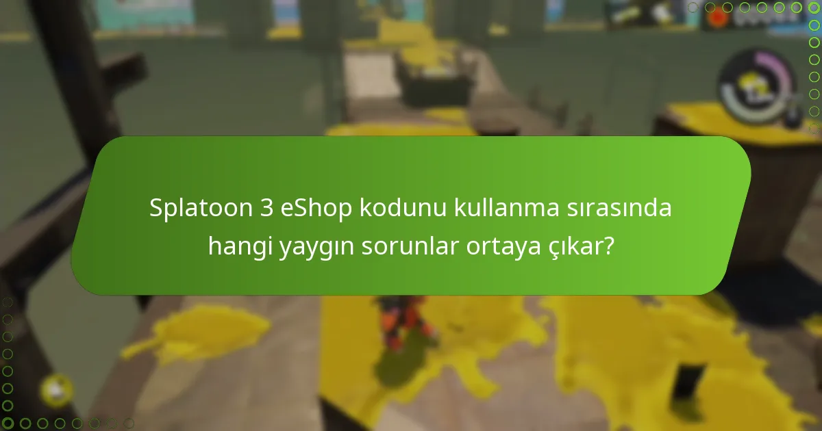 Splatoon 3 eShop kodunu kullanma sırasında hangi yaygın sorunlar ortaya çıkar?
